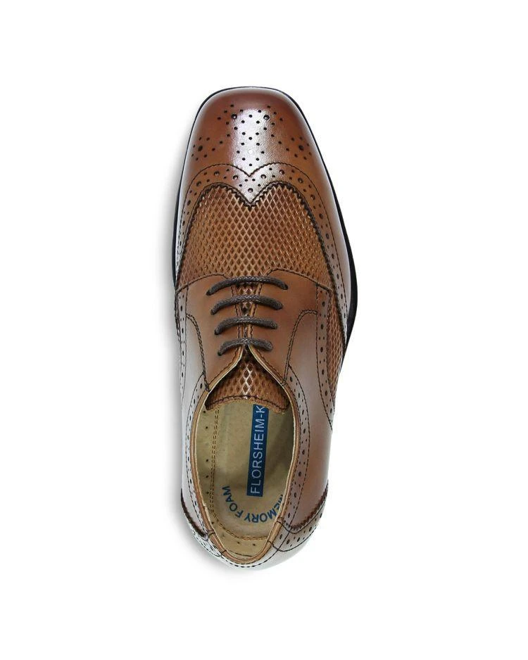 商品Florsheim|男孩(大/小童/幼儿)Boys' Reveal Wingtip Junior Dress Shoes - Toddler, Little Kid, Big Kid,价格¥312,第2张图片详细描述