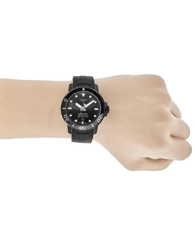 商品Tissot|Tissot Seastar 1000 Black PVD Rubber Strap Men's Watch T120.407.37.051.00,价格¥5071,第3张图片详细描述