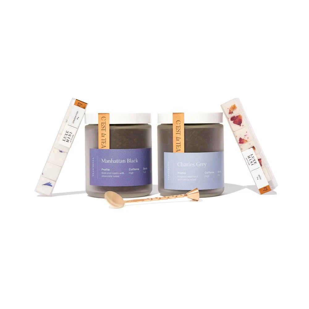 商品Teaspressa|Organic Tea Jars, LUXE Latte Sugar Cubes, and Mini Combo Bar Spoon and Muddler, 5 Item gift set,价格¥493,第1张图片