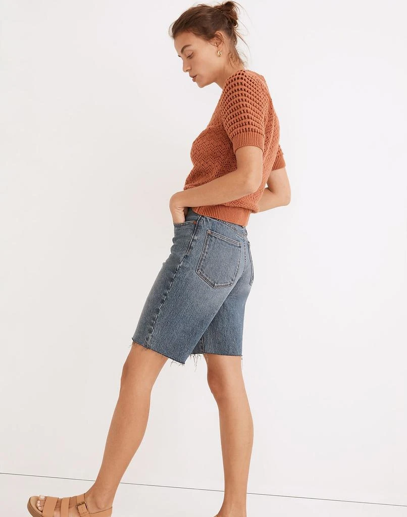 商品Madewell|High-Rise Long Denim Shorts in Brightwood Wash,价格¥316,第2张图片详细描述