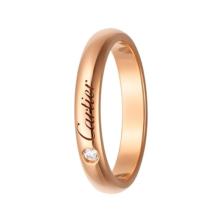 商品[国内直发] Cartier|CARTIER卡地亚 C de 系列 结婚单颗钻对戒 logo 18K玫瑰金 戒指 男女同款情侣款,价格¥10178,第1张图片