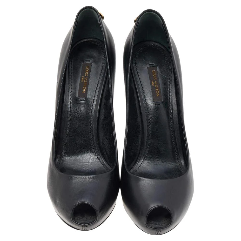 商品[二手商品] Louis Vuitton|Louis Vuitton Black Leather Oh Really!  Pumps Size 38,价格¥3236,第3张图片详细描述