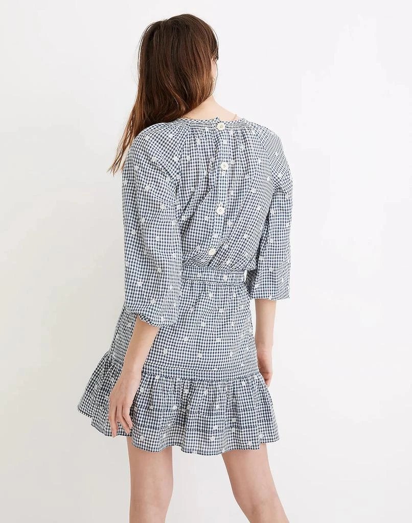 商品Madewell|Embroidered Tiered Pull-On Mini Skirt in Gingham Check,价格¥158,第3张图片详细描述