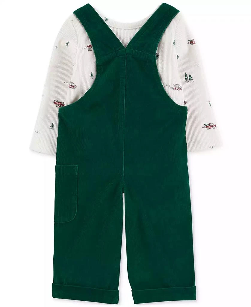 商品Carter's|Baby Boys Holiday Thermal T-Shirt & Corduroy Overalls, 2-Piece Set,价格¥122,第2张图片详细描述