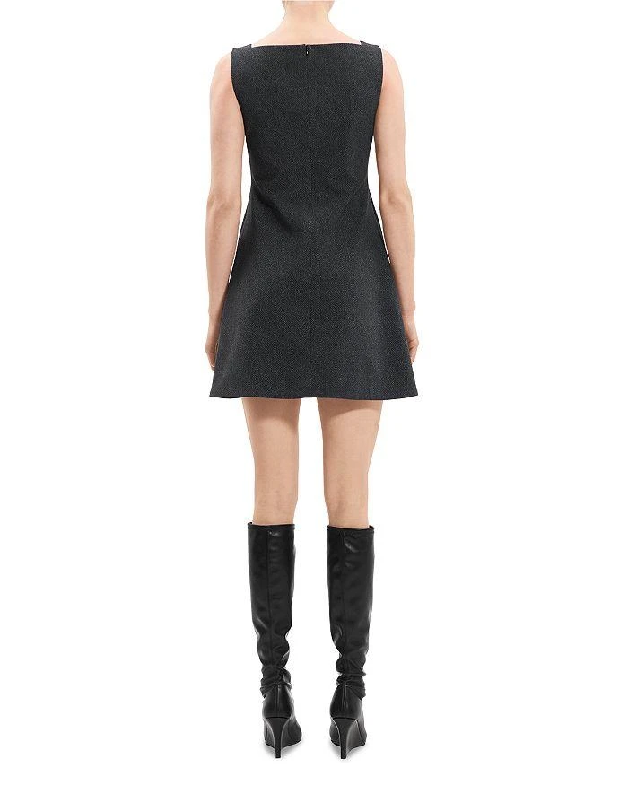 商品Theory|High Square Neck Herringbone Mini Dress,价格¥1740,第3张图片详细描述