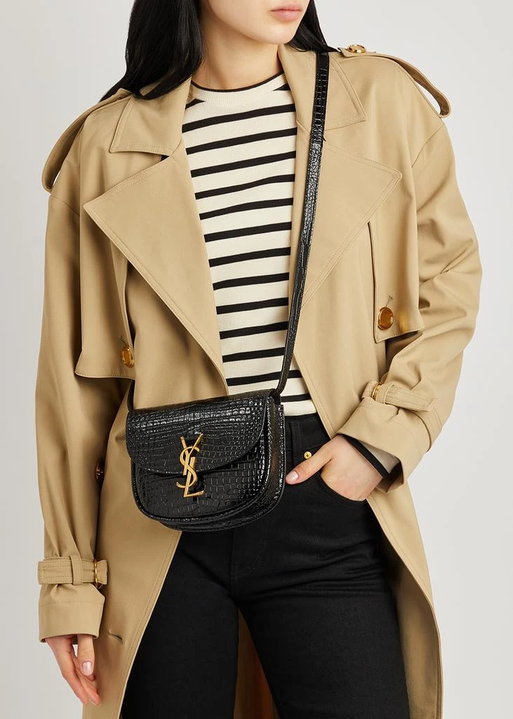 商品Yves Saint Laurent|Kaia black crocodile-effect leather cross-body bag,价格¥16060,第5张图片详细描述