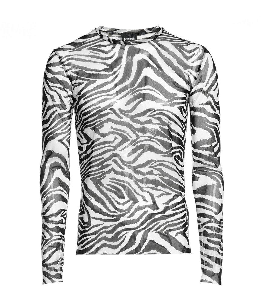 Just Cavalli Zebra Printed Long-Sleeved T-Shirt商品第1张图片规格展示