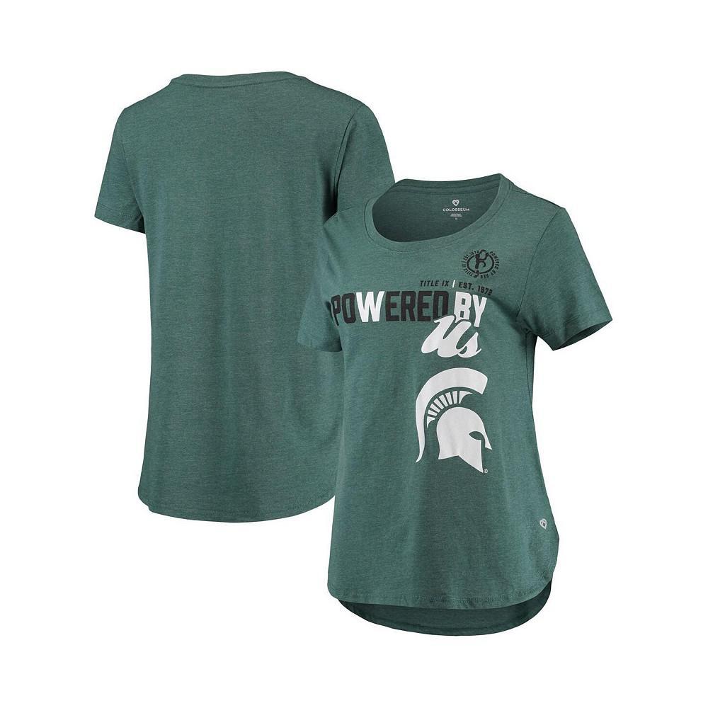 商品Colosseum|Women's Heathered Green Michigan State Spartans PoWered By Title IX T-shirt,价格¥180,第1张图片