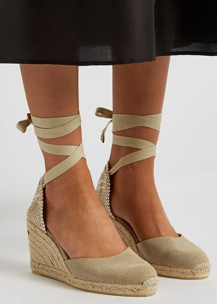 商品CASTAÑER|Carina 80 sand canvas wedge espadrilles,价格¥905,第5张图片详细描述