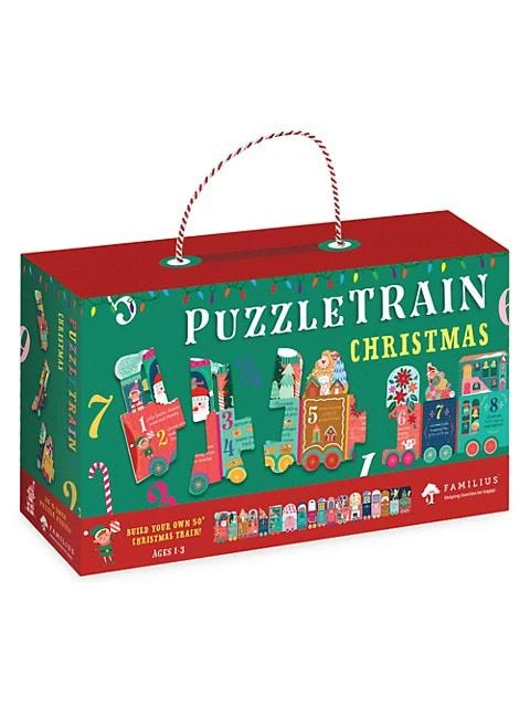 商品Workman Publishing|26-Piece Christmas Puzzle Train,价格¥120,第1张图片