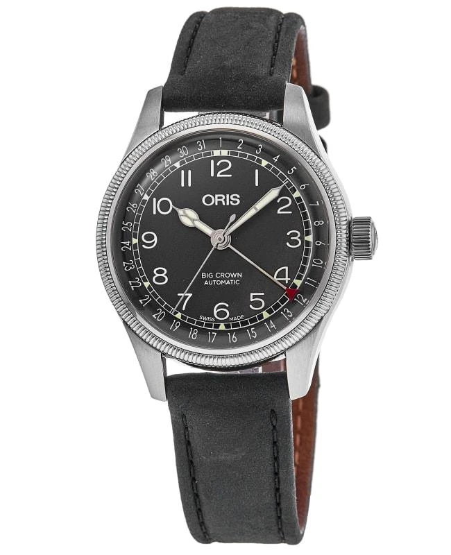商品Oris|Oris Big Crown Pointer Date Automatic Black Dial Leather Strap Unisex Watch 01 754 7749 4064-07 5 17 65G-SD,价格¥5962,第1张图片