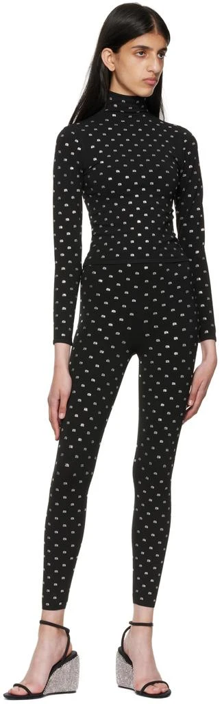 商品Alexander Wang|黑色 Crystal Logo 紧身裤,价格¥7429,第4张图片详细描述