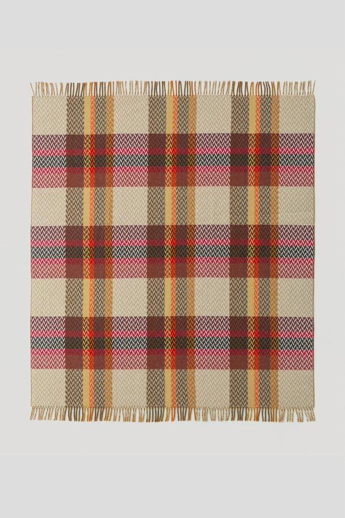 商品Woolrich|Jacquard Check Blanket in a Wool Blend - Unisex - Brown,价格¥1176,第2张图片详细描述