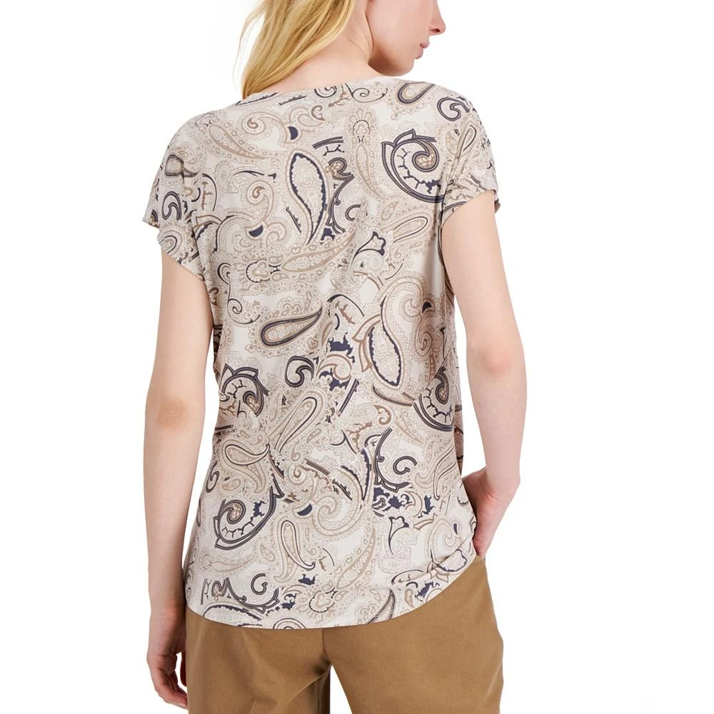 商品Tahari|Women's Paisley-Print Drape-Front Blouse,价格¥119,第2张图片详细描述