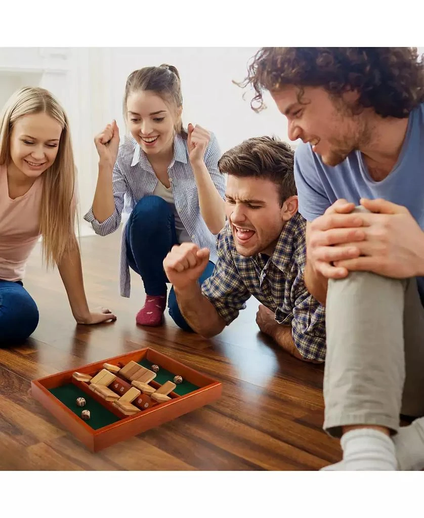 商品Trademark Global|Hey Play Shut The Box Game - Classic 9 Number Wooden Set With Dice Included-Old Fashioned, 2 Player Thinking Strategy Game For Adults And Children,价格¥255,第4张图片详细描述