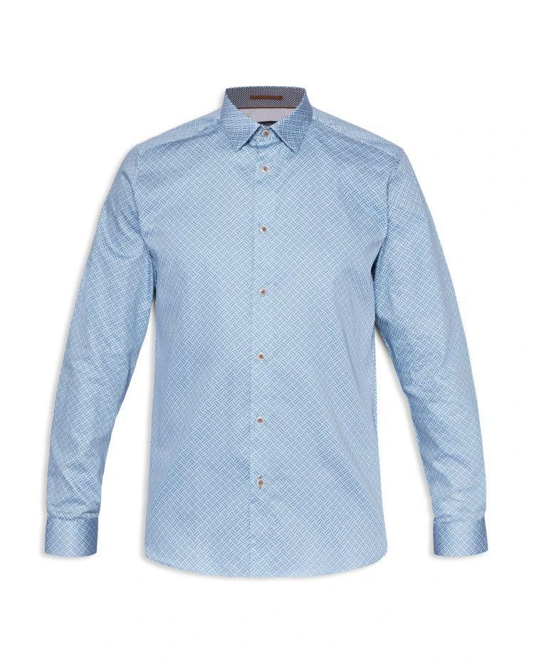 商品Ted Baker London|Ted Baker Larosh Rectangle Print Regular Fit Button-Down Shirt,价格¥689,第3张图片详细描述
