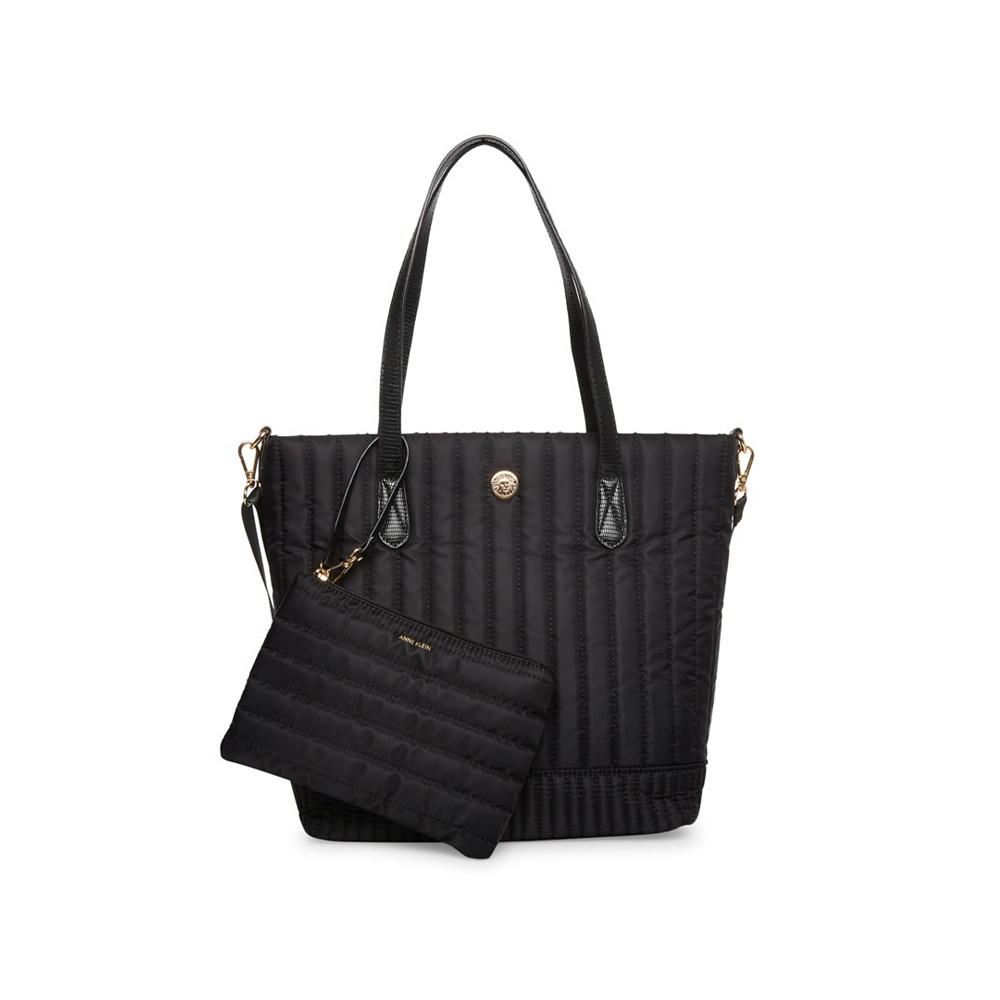Women's Quilted Medium Nylon Tote with Pouch商品第1张图片规格展示