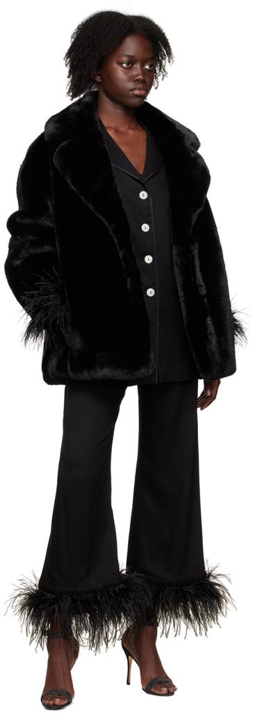 Black Savannah Faux-Fur Jacket商品第4张图片规格展示