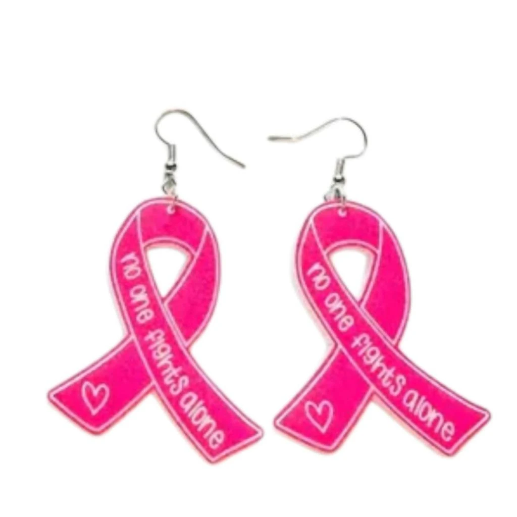 商品Southern Attitude|Women's Breast Cancer Ribbon Acrylic Earrings In Pink,价格¥231,第3张图片详细描述