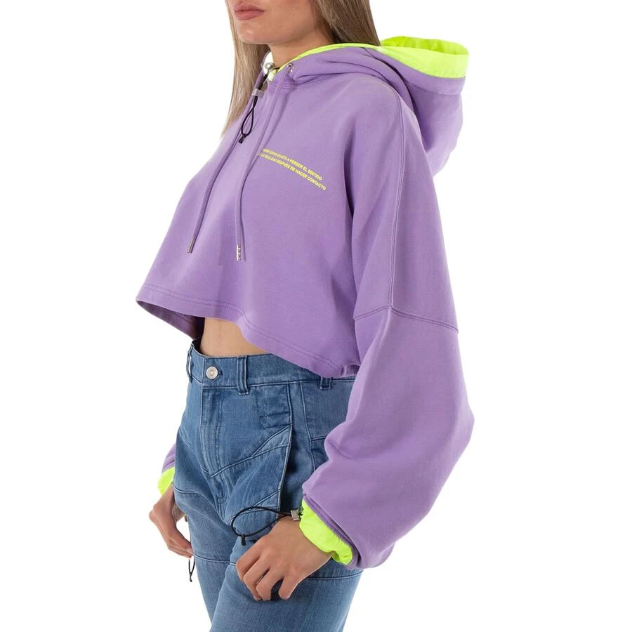 商品Marcelo Burlon|Ladies Purple Oversized Cropped Sweatshirt,价格¥1174,第3张图片详细描述