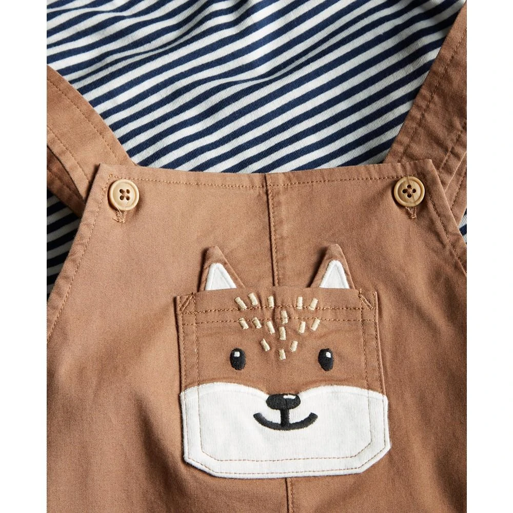 商品First Impressions|Baby Boys Fox Overalls and T Shirt, 2 Piece Set, Created for Macy's,价格¥140,第3张图片详细描述