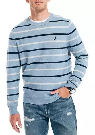 商品Nautica|Sustainably Crafted Striped Crew Neck,价格¥210,第1张图片