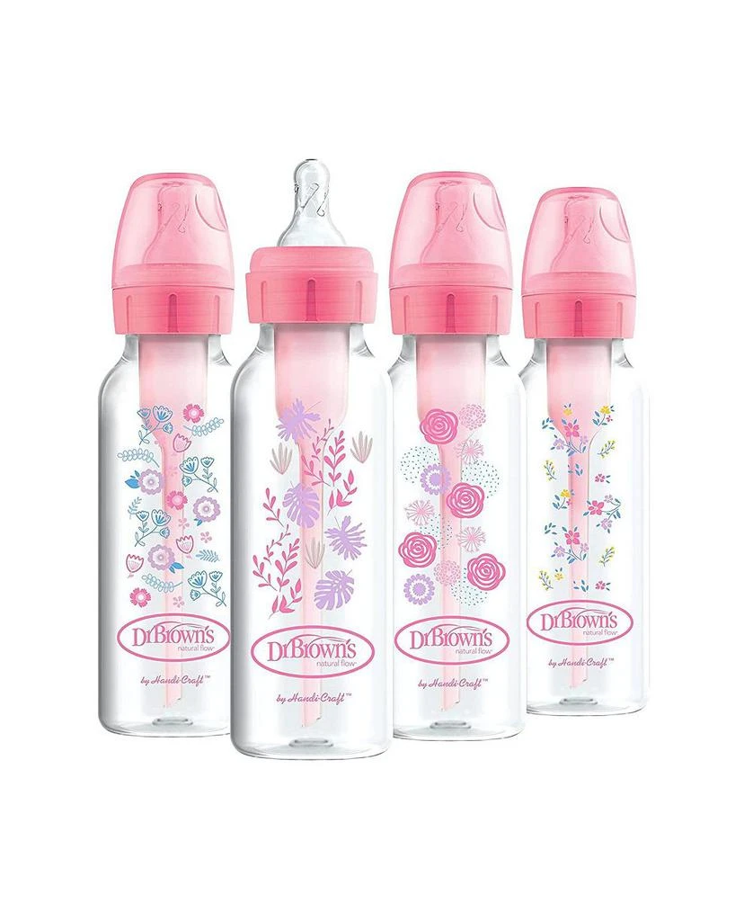 商品Dr. Brown's|8 oz. Anti-Colic Options+ Narrow Baby Bottles, 4 Pack,价格¥201,第1张图片