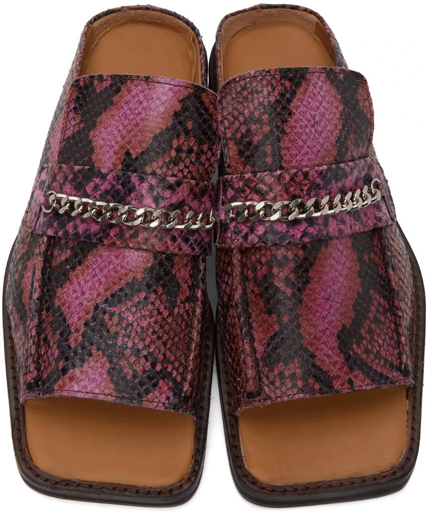 商品Martine Rose|Pink Snake Open Toe Loafers,价格¥1384,第5张图片详细描述