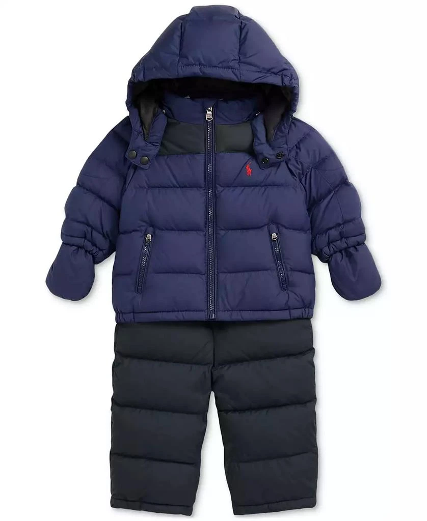 商品Ralph Lauren|Baby Boys Hooded Snowsuit Set,价格¥1398,第3张图片详细描述