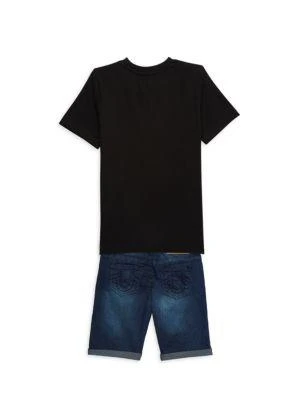 商品True Religion|Little Boy's 2-Piece Logo Tee & Denim Shorts Set,价格¥119,第2张图片详细描述