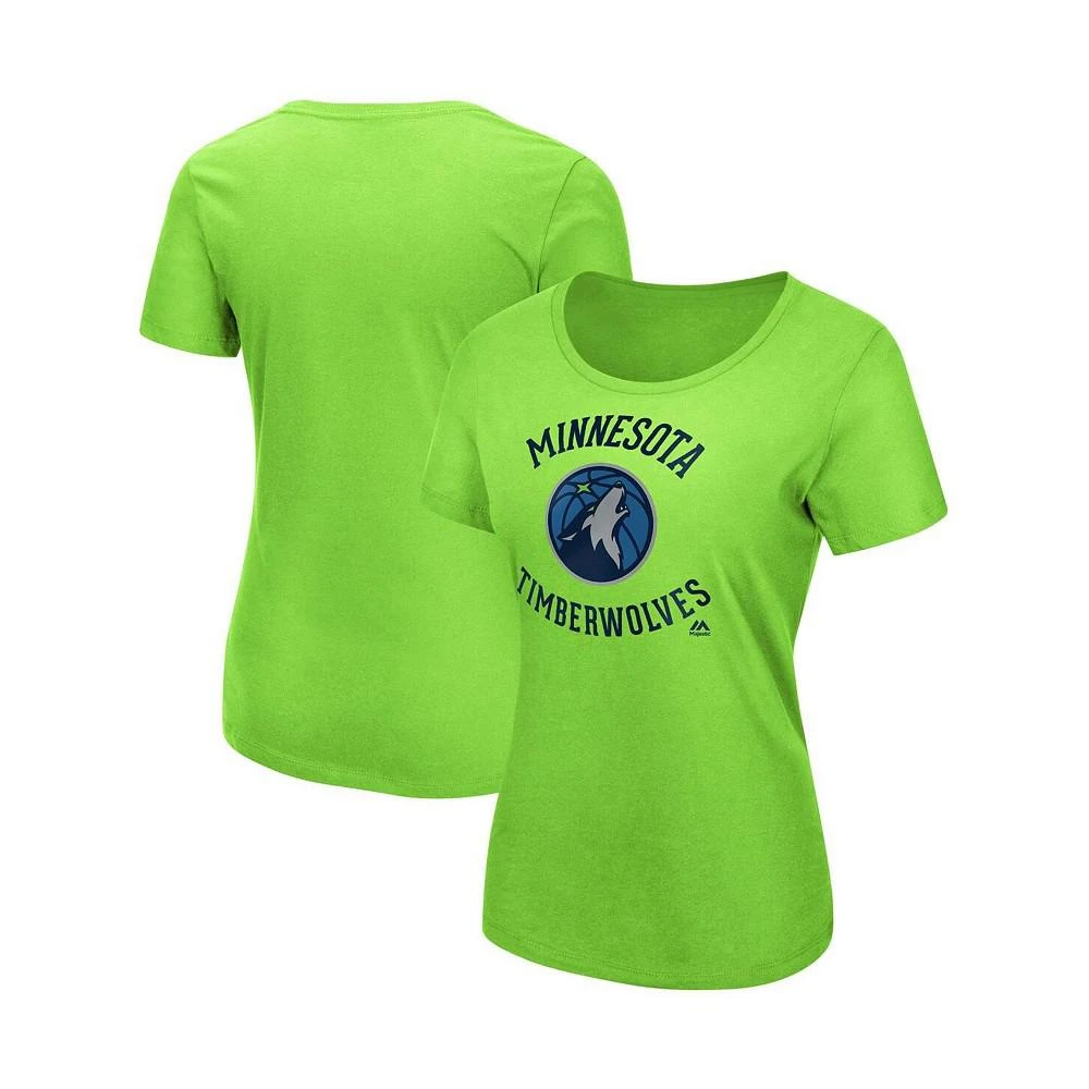商品Majestic|Women's Green Minnesota Timberwolves The Main Thing T-shirt,价格¥224,第2张图片详细描述