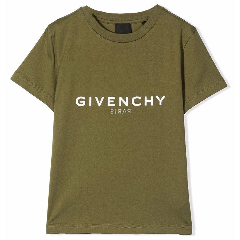 商品Givenchy|大童款 军绿色logo印花T恤【香港仓极速发货】,价格¥1161,第1张图片