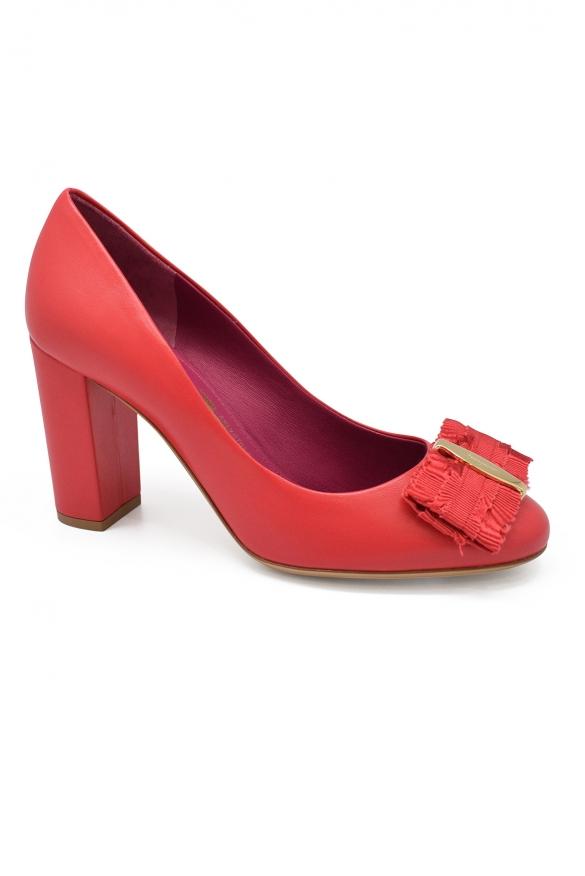 Luxury Shoes For Women   Salvatore Ferragamo Pumps In Pink Leather商品第3张图片规格展示