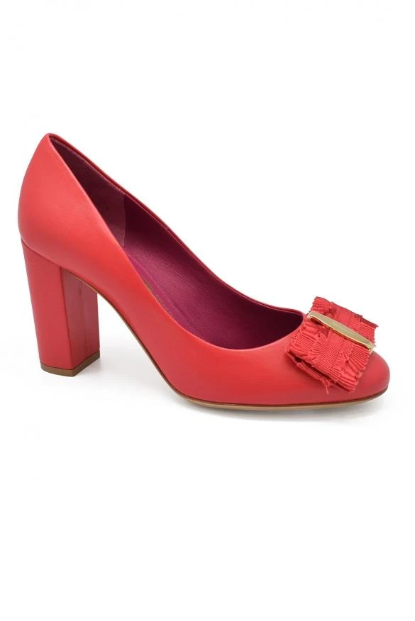 商品Salvatore Ferragamo|Luxury shoes for women salvatore ferragamo pumps in pink leather,价格¥2944,第3张图片详细描述