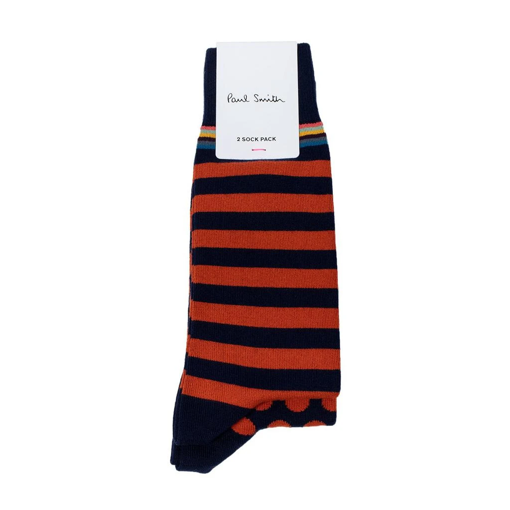 商品Paul Smith|Paul Smith Cotton 2 Pack Sock Navy / Rust,价格¥256,第1张图片