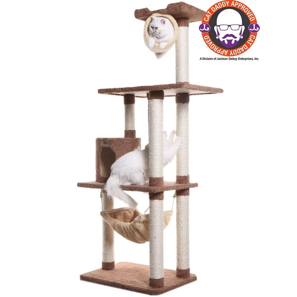 商品Armarkat|70" Real Wood Cat Tree With Scratch Posts & Hammock,价格¥1496,第3张图片详细描述