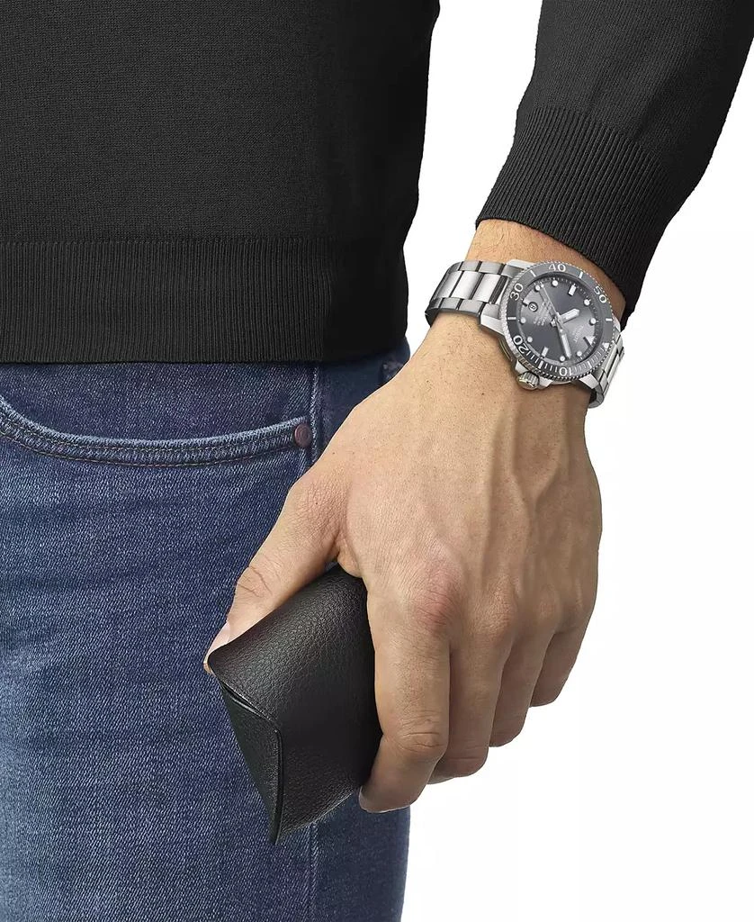 商品Tissot|Men's Seastar 1000 Powermatic 80 Automatic Stainless Steel Bracelet Watch 43mm,价格¥6307,第5张图片详细描述