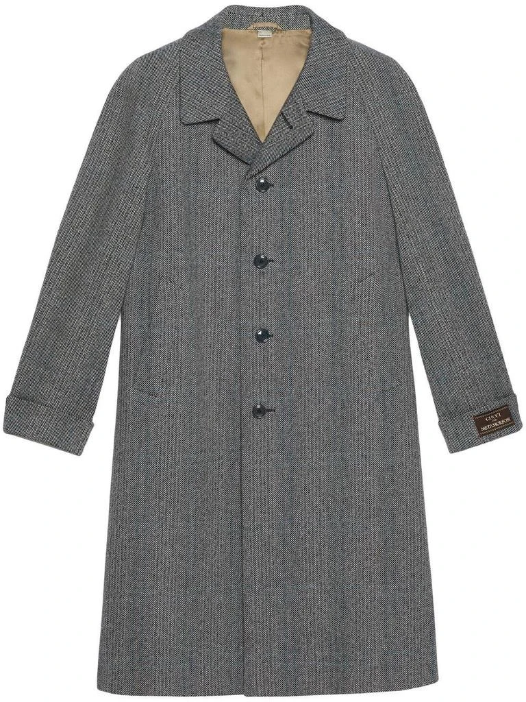 商品Gucci|Gucci Houndstooth With Overcheck Coat,价格¥22278,第1张图片