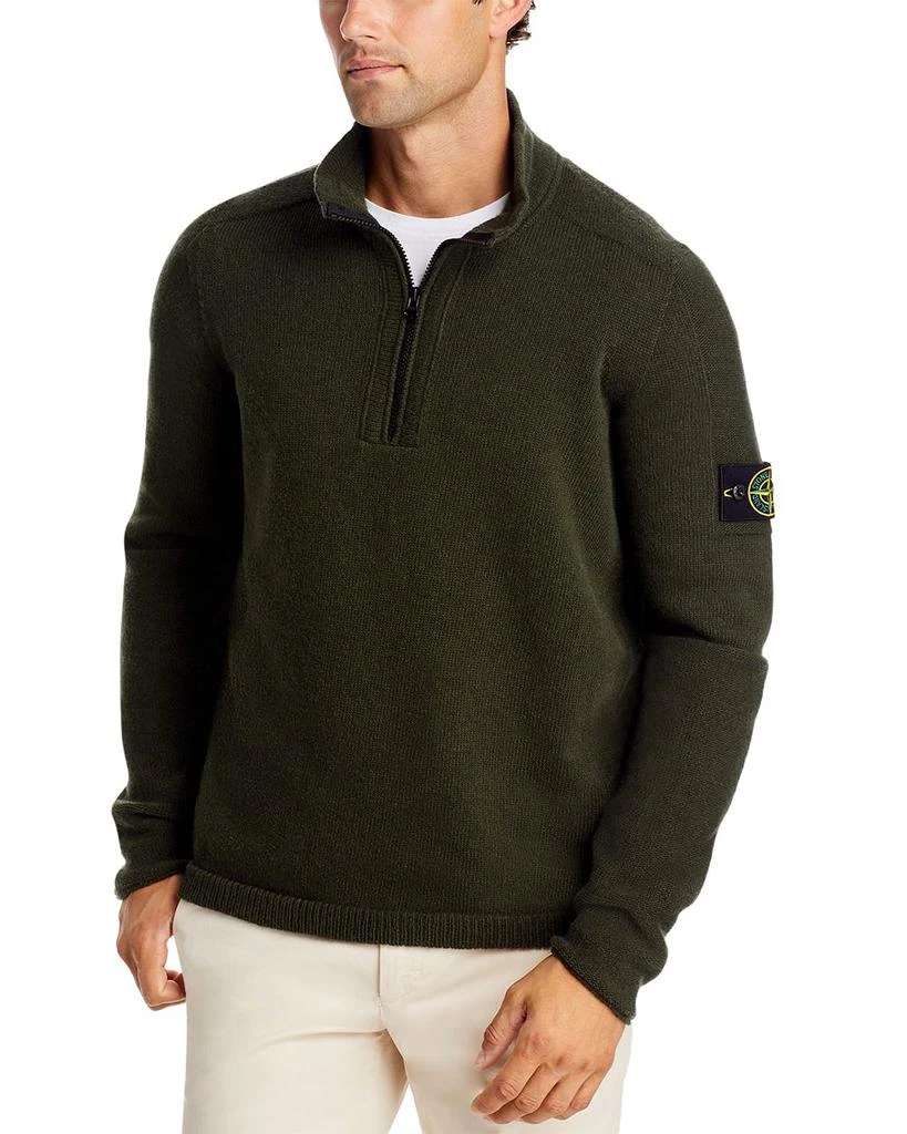 商品Stone Island|Maglia Quarter Zip Pullover Sweater,价格¥3934,第1张图片