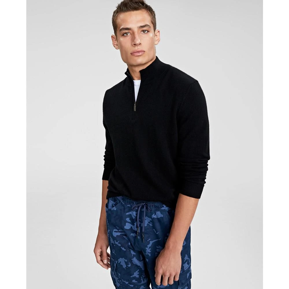 商品Club Room|Men's Cashmere Quarter-Zip Sweater, Created for Macy's,价格¥837,第1张图片