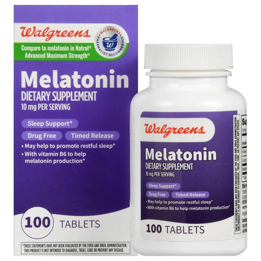 商品Walgreens|Melatonin 10 mg Tablets (100 days) 10 mg,价格¥116,第1张图片