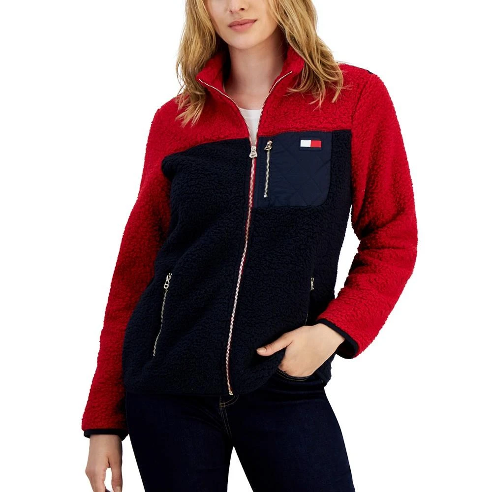 商品Tommy Hilfiger|Women's Colorblocked Sherpa Fleece Jacket,价格¥483,第1张图片