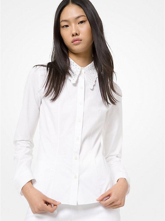 商品Michael Kors|Beaded Eyelet Poplin Shirt,价格¥2642,第1张图片