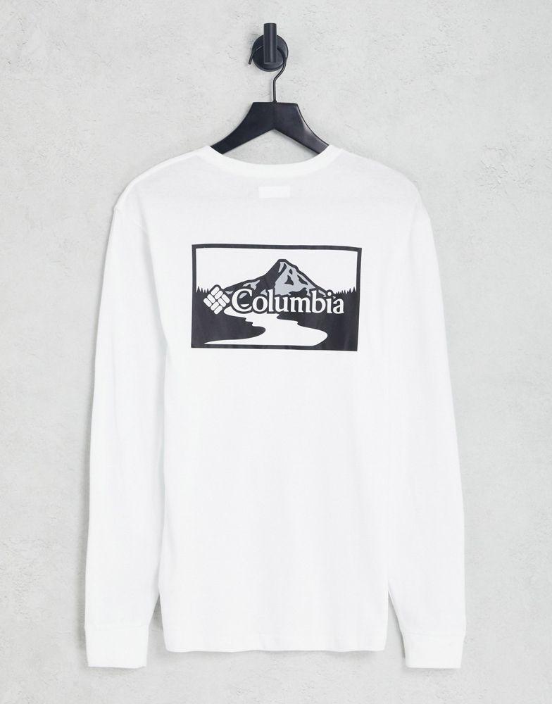 商品Columbia|Columbia Hopedale back print long sleeve t-shirt in white Exclusive at ASOS,价格¥194,第1张图片