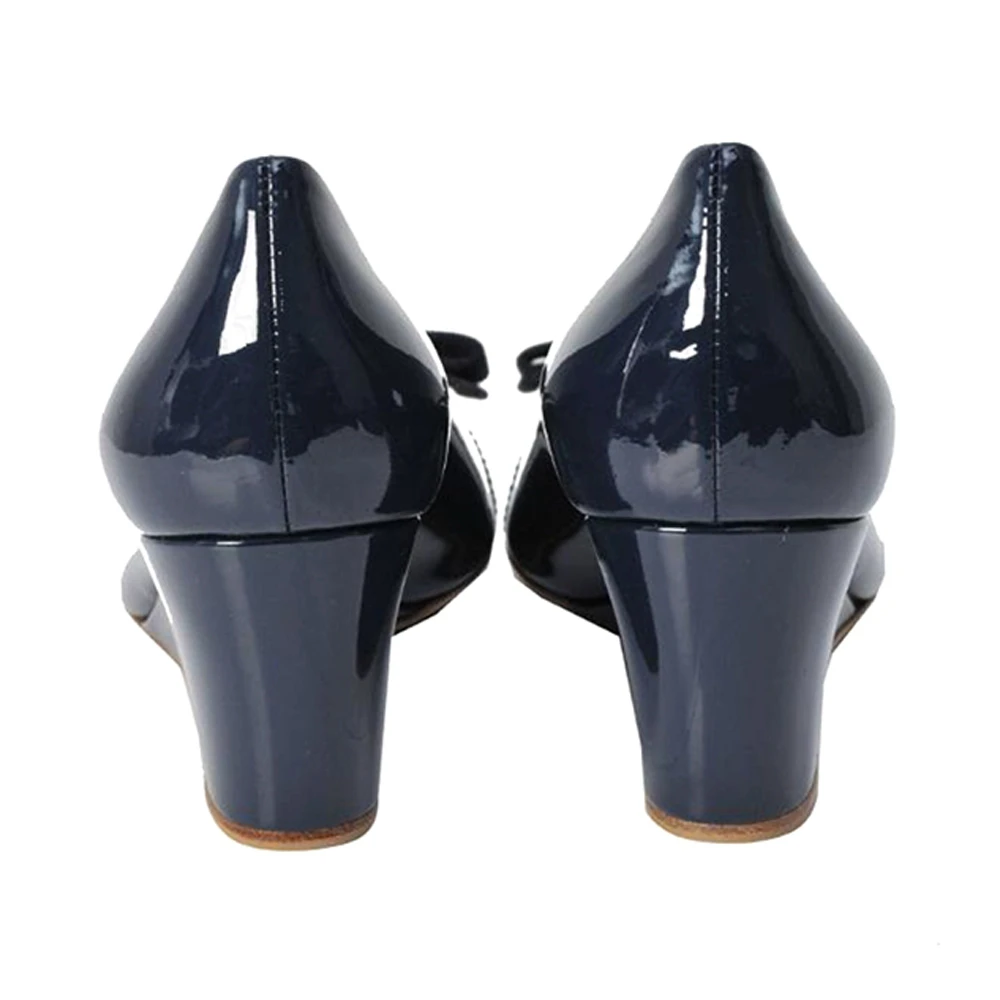 SALVATORE FERRAGAMO 深蓝色女士坡跟鞋 0539742 商品