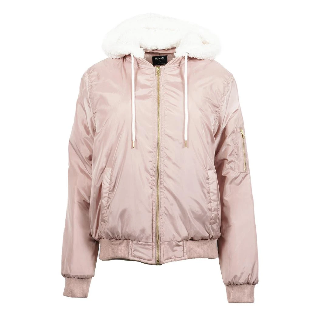 商品Hurley|Hurley Women's Bomber With Sherpa Hood Jacket,价格¥173,第3张图片详细描述