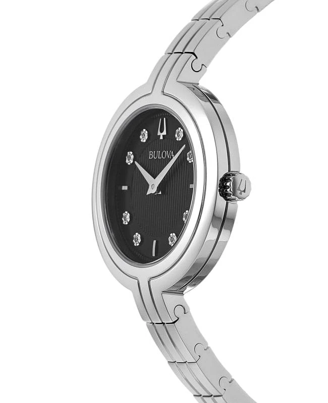 商品Bulova|Bulova Rhapsody Black Dial Stainless Steel Women's Watch 96P215,价格¥804,第3张图片详细描述