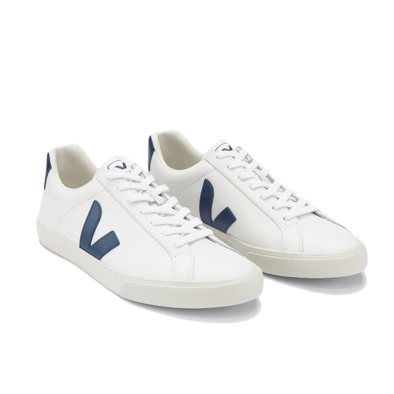 VEJA ESPLAR系列 女士白色皮革钴蓝色V标休闲小白鞋 商品