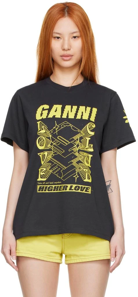 商品Ganni|Black Organic Cotton T-Shirt,价格¥480,第1张图片