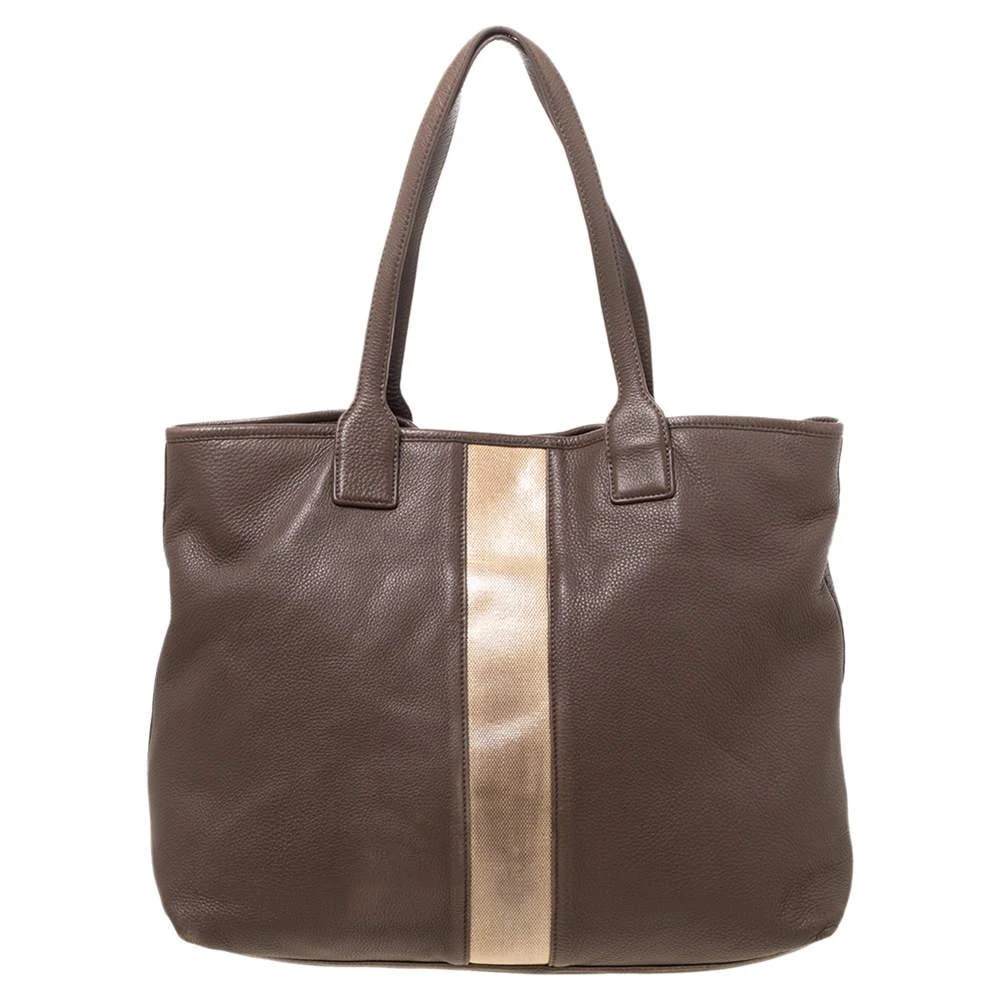 商品[二手商品] Tory Burch|Tory Burch Brown/Beige Leather Shopper Tote,价格¥1656,第4张图片详细描述